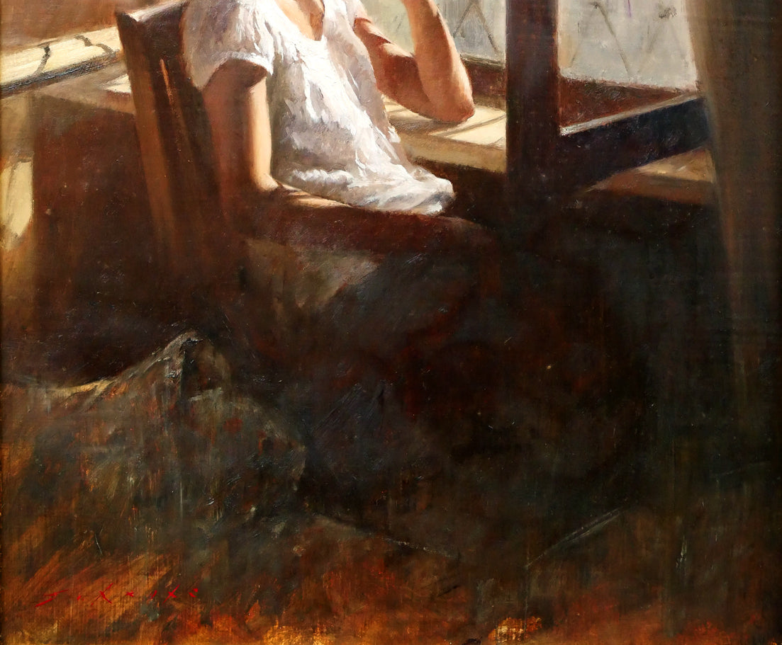 森吉健「旅の空のした」油絵・F6号 拡大画像4