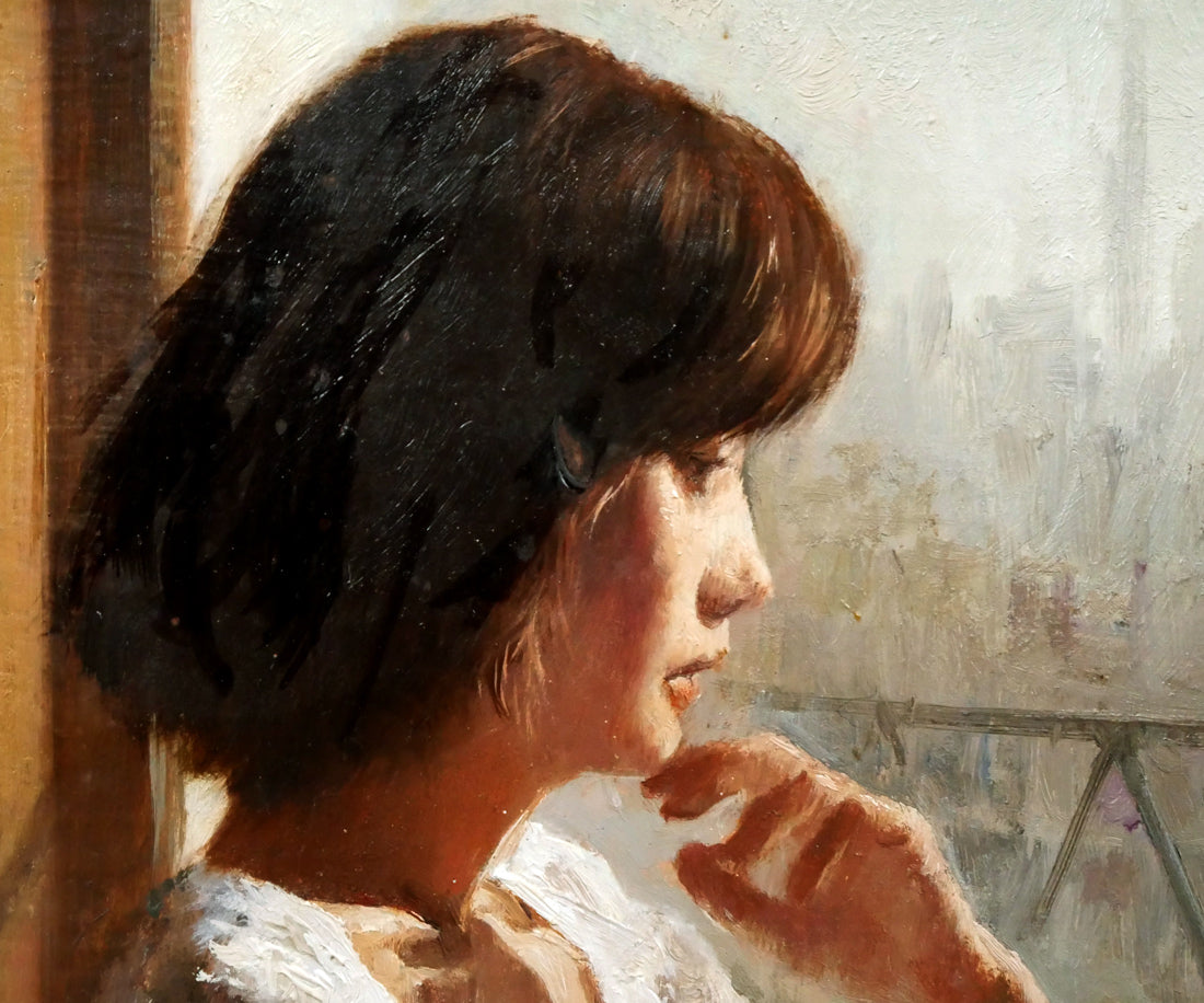 森吉健「旅の空のした」油絵・F6号 拡大画像2