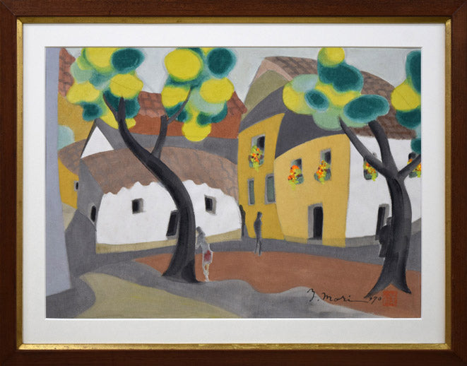 森義利「トレドの裏町(スペイン)」水彩画