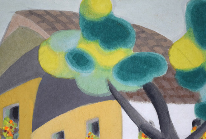 森義利「トレドの裏町(スペイン)」水彩画 拡大画像2