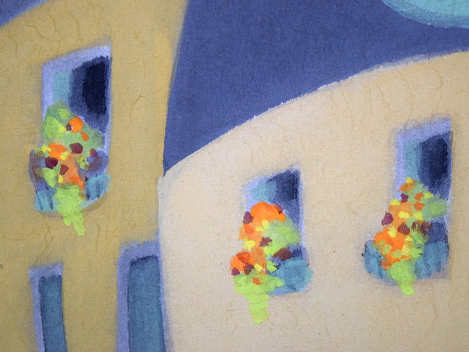 森義利「トレドの裏町（スペイン）」水彩画　拡大画像6