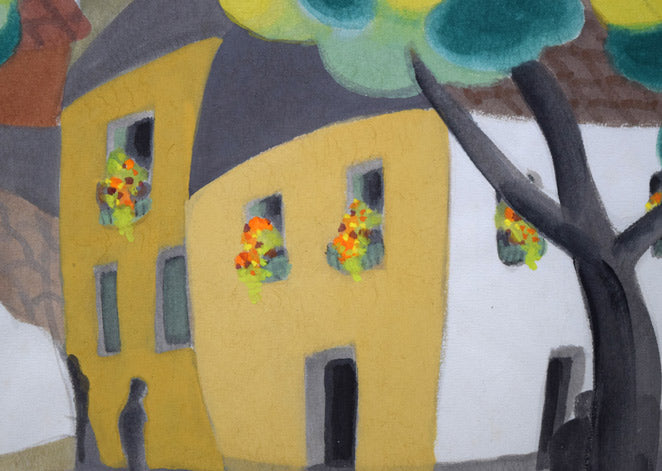 森義利「トレドの裏町（スペイン）」水彩画　拡大画像5