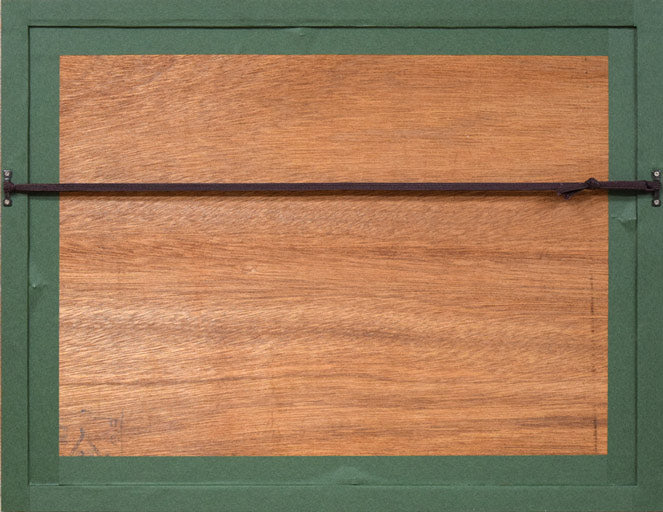 森義利「トレドの裏町(スペイン)」水彩画 額縁裏側画像