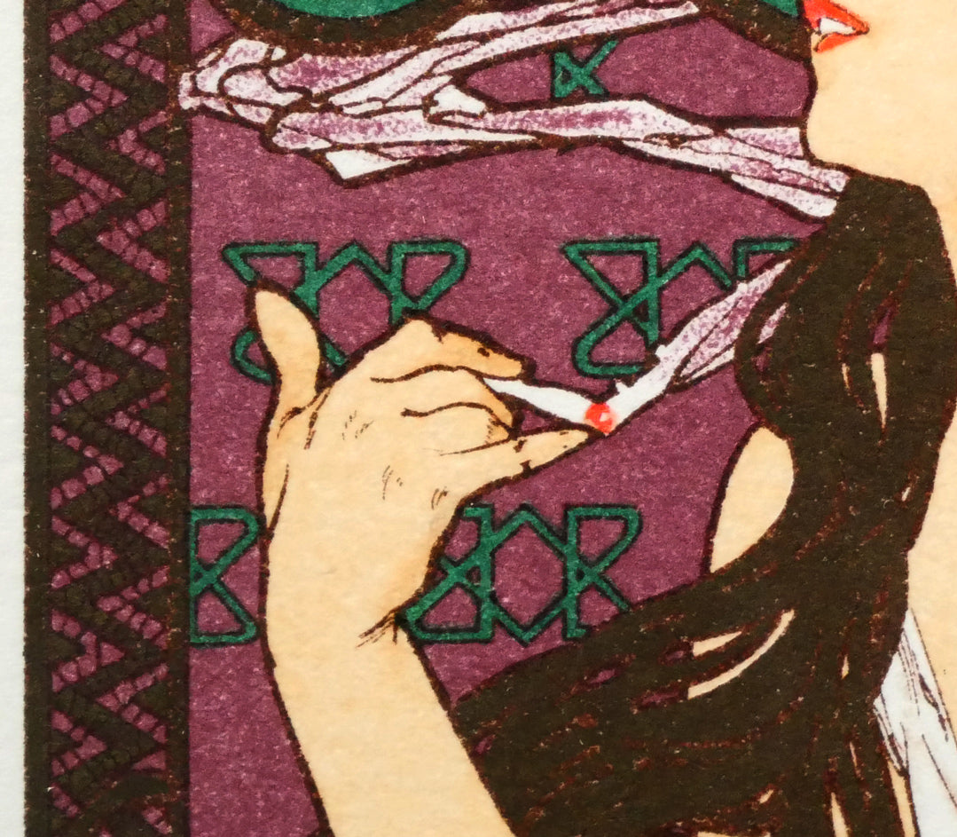 アルフォンス ミュシャ(Alphonse MUCHA)「JOB」リトグラフ 拡大画像3