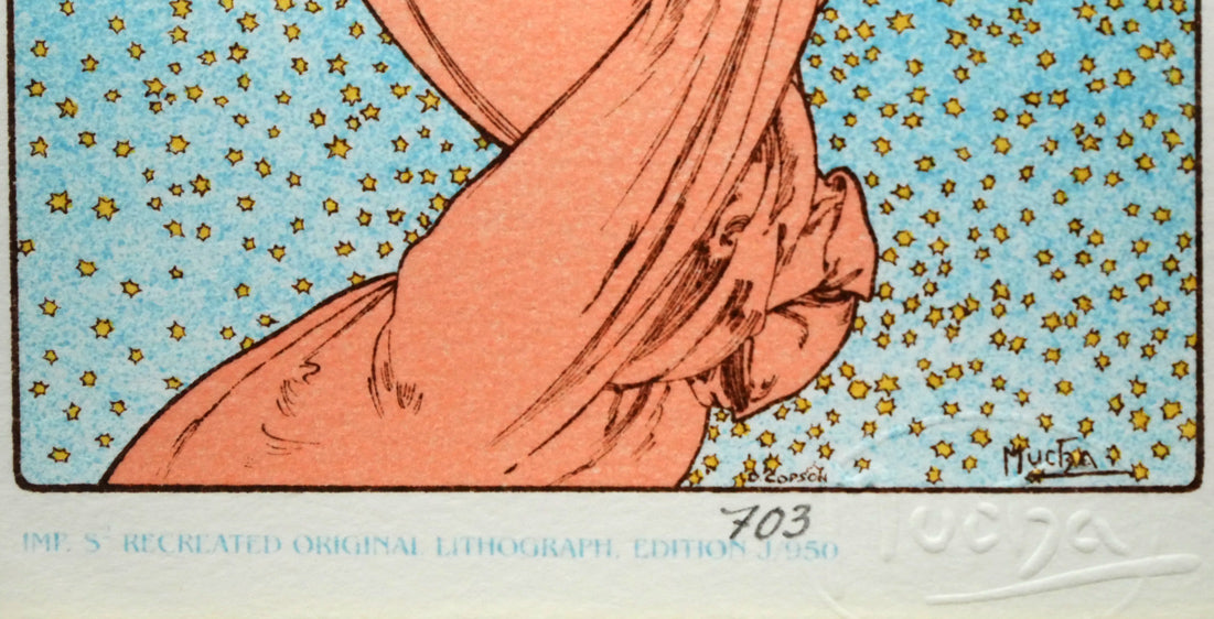 アルフォンス ミュシャ(Alphonse MUCHA)「オーストリアハンガリー」リトグラフ 限定番号(ed,703/950)