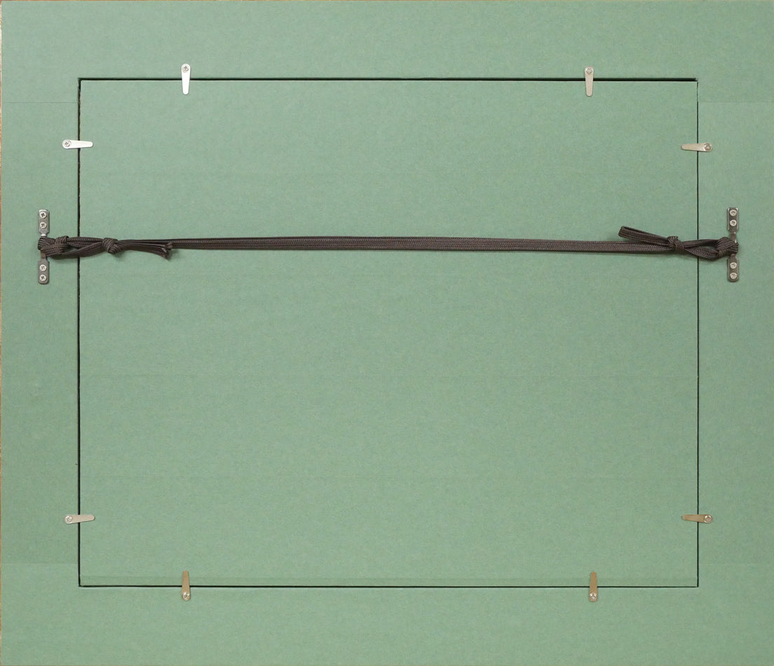 棟方志功「水焔(昭和19年『板勁』より)」木版画 額縁裏側画像