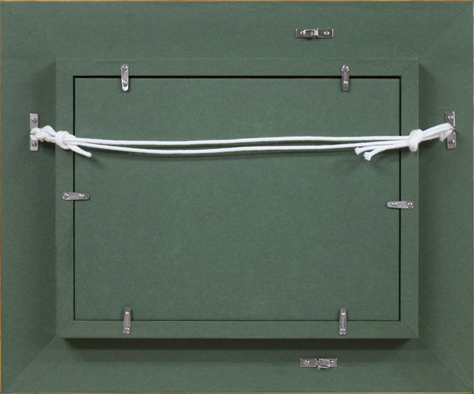 村上選「海の人」油絵・SM 額縁裏側画像