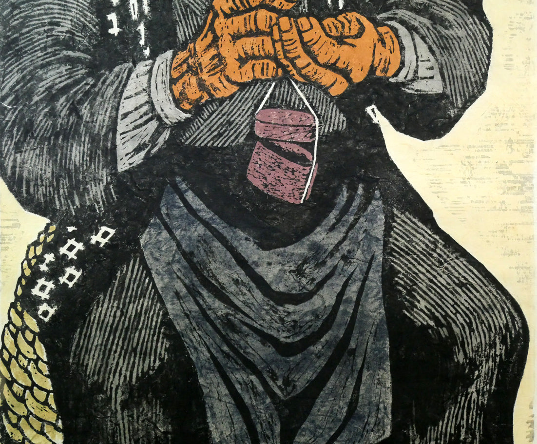 村上暁人「海の年輪」木版画 拡大画像3