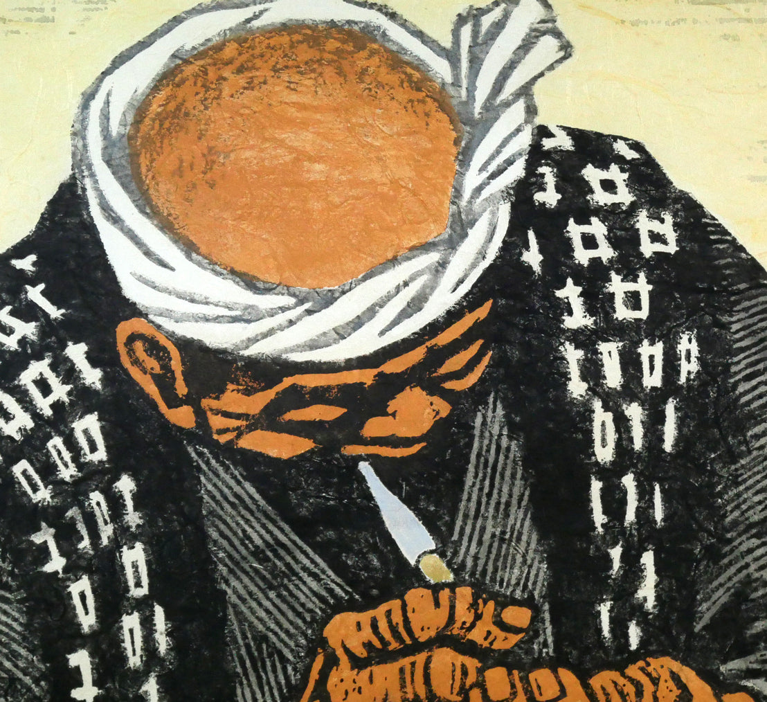 村上暁人「海の年輪」木版画 拡大画像2