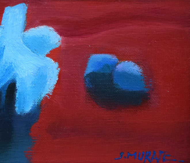 村瀬真治「オホーツク‟あけぼの”(流氷)」油絵・SM 拡大画像4