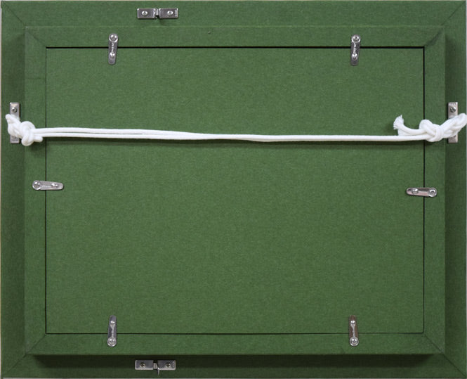 村瀬真治「オホーツク‟あけぼの”(流氷)」油絵・SM 額縁裏側画像