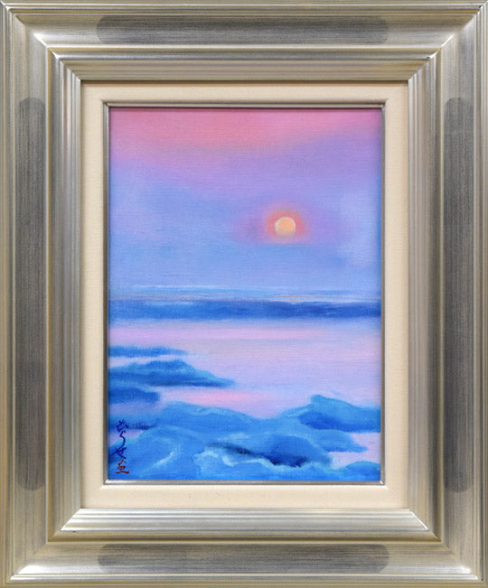 村瀬真治「明けゆくオホーツク」油絵・F4号