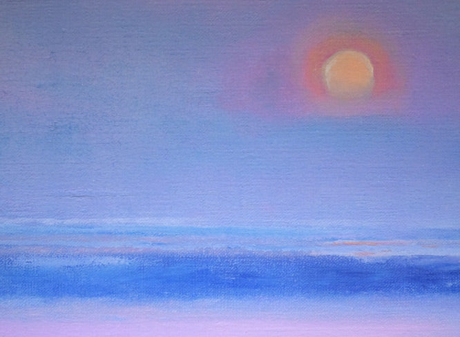 村瀬真治「明けゆくオホーツク」油絵・F4号 拡大画像3