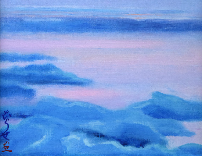 村瀬真治「明けゆくオホーツク」油絵・F4号 拡大画像4