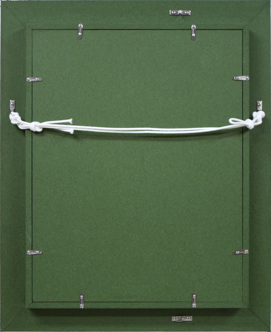 村瀬真治「明けゆくオホーツク」油絵・F4号 額縁裏側画像