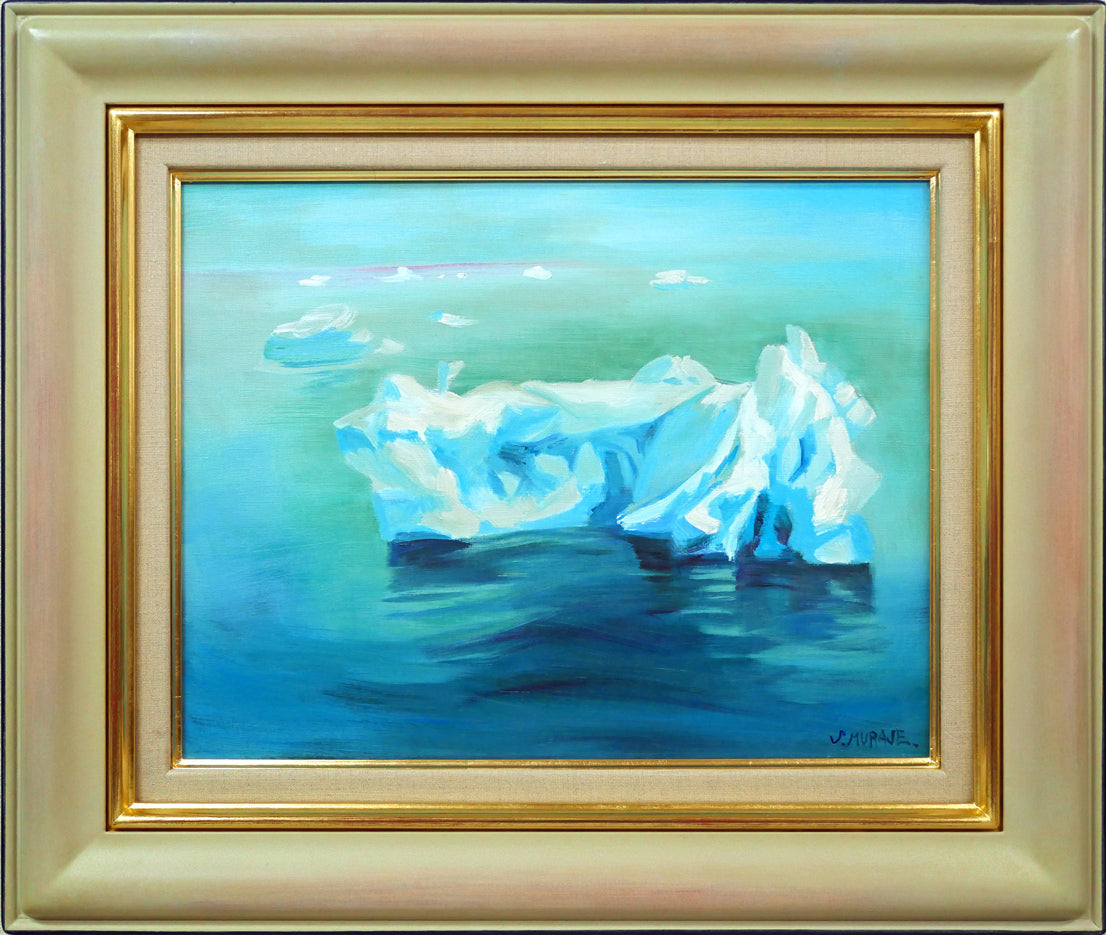 村瀬真治「オホーツク流氷”春氷”」油絵・F6号