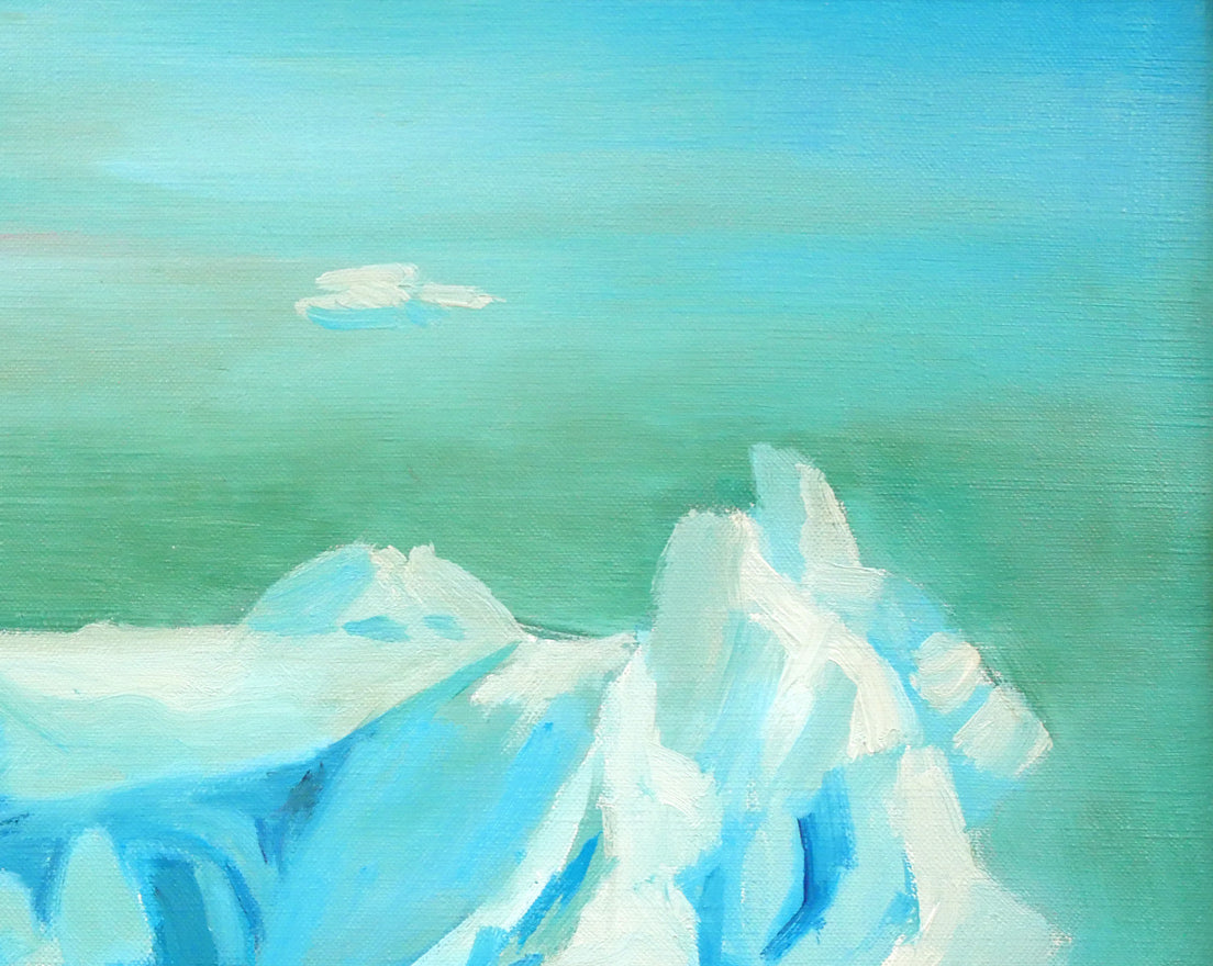 村瀬真治「オホーツク流氷”春氷”」油絵・F6号 拡大画像2