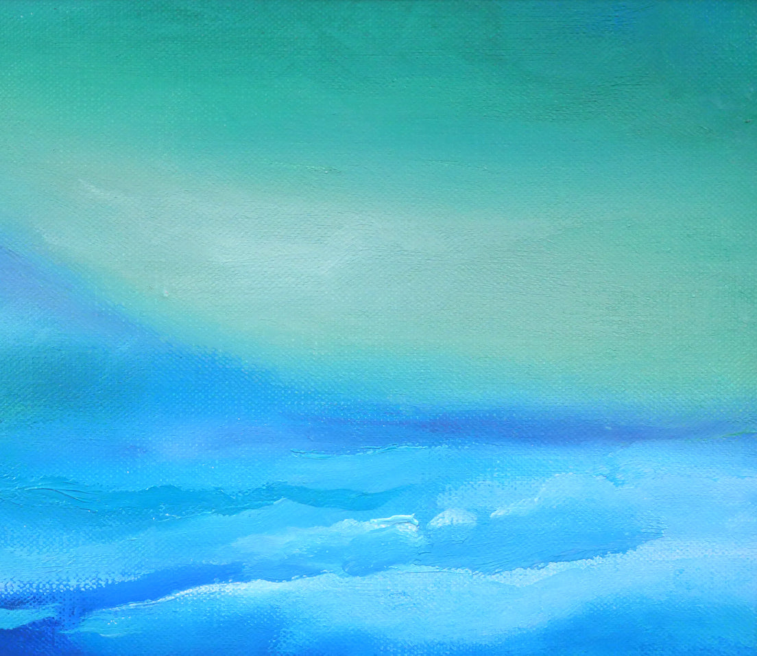 村瀬真治「オホーツク流氷(平仮名サイン)」油絵・F3号 拡大画像2