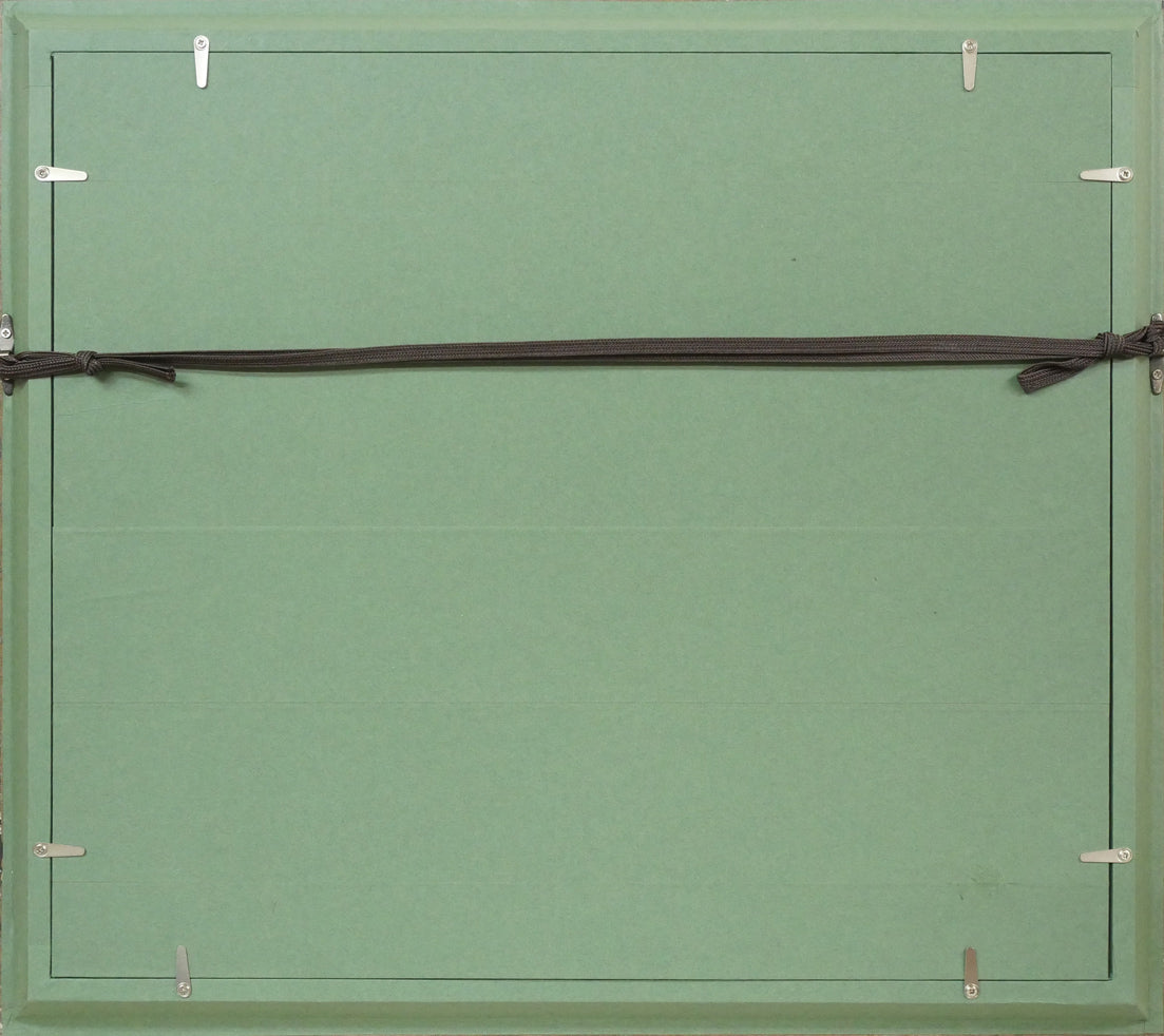 村瀬真治「オホーツク流氷(平仮名サイン)」油絵・F3号 額縁裏側画像