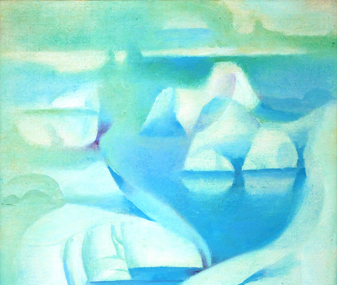 村瀬真治「流氷ファンタジー」油絵・F4号 拡大画像1