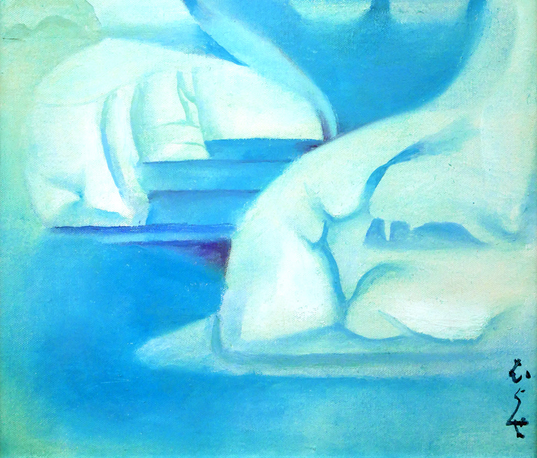 村瀬真治「流氷ファンタジー」油絵・F4号 拡大画像2