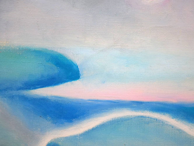 村瀬真治「オホーツク流氷」油絵・F3号 拡大画像2