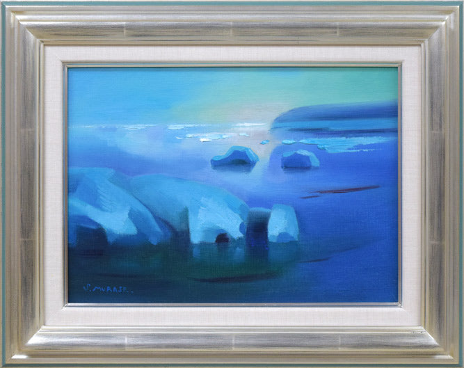 村瀬真治「オホーツク流氷‟しじま”」油絵・F4号