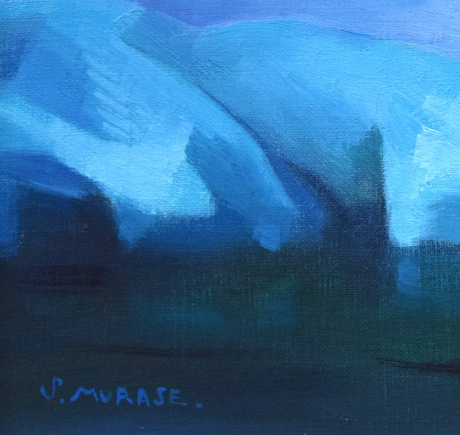 村瀬真治「オホーツク流氷‟しじま”」油絵・F4号 拡大画像3