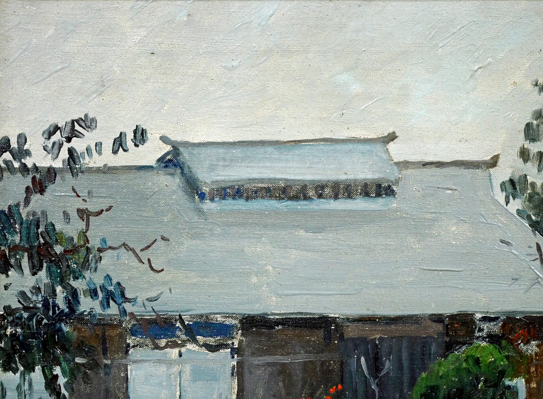 村田丹下「塩谷邸(層雲峡)」油絵・P8号 拡大画像1