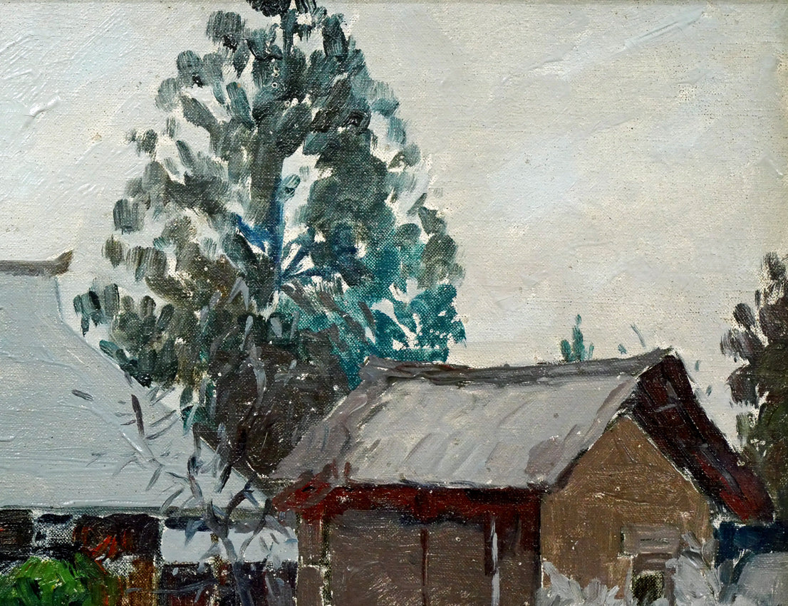 村田丹下「塩谷邸(層雲峡)」油絵・P8号 拡大画像2