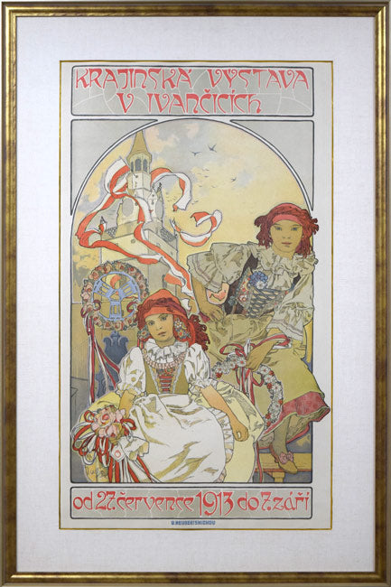 アルフォンス・ミュシャAlphonse MUCHA「イヴァンチッツェでの地方展ポスター」リトグラフ