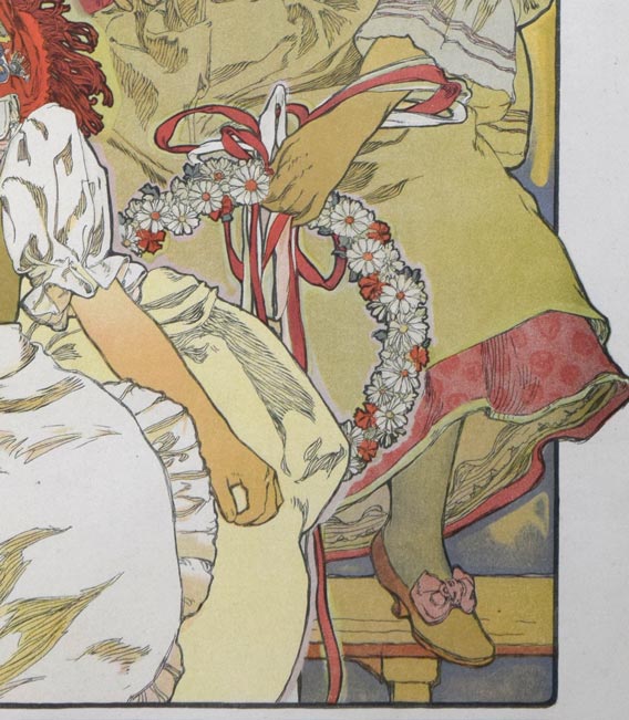 アルフォンス・ミュシャ(Alphonse MUCHA)「イヴァンチッツェでの地方展ポスター」リトグラフ 拡大画像6