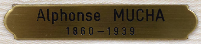 アルフォンス・ミュシャ(Alphonse MUCHA)「イリュストラシオン・クリスマス号挿絵・燭台」オフセット・リトグラフ 額装プレート画像