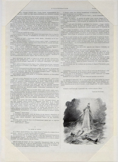 アルフォンス・ミュシャ(Alphonse MUCHA)「イリュストラシオン・クリスマス号挿絵・燭台」オフセット・リトグラフ 作品裏側画像