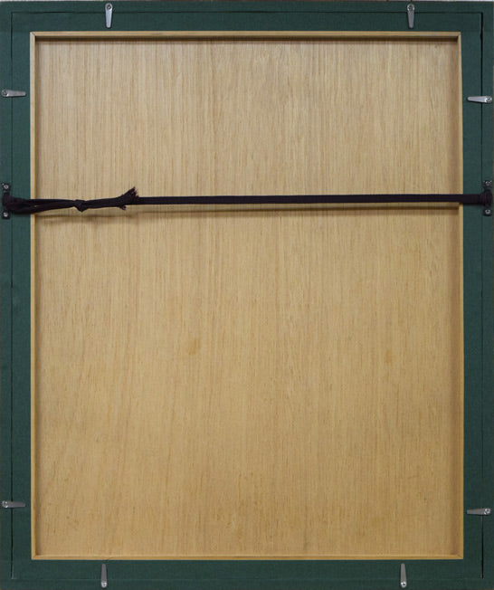 アルフォンス・ミュシャ(Alphonse MUCHA)「イリュストラシオン・クリスマス号挿絵・燭台」オフセット・リトグラフ 額縁裏側画像