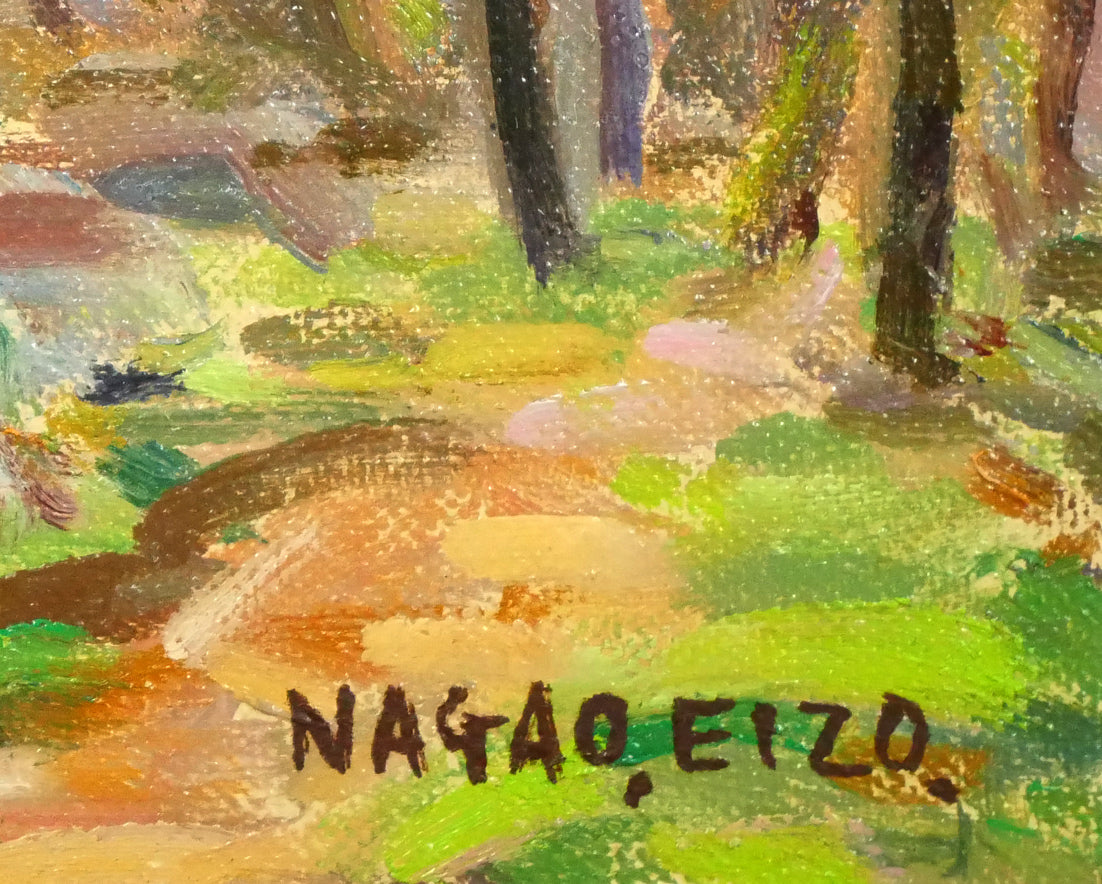 長尾栄三「五月の風景(芽室・新嵐山〈雨山〉)」油絵・SM サイン拡大画像