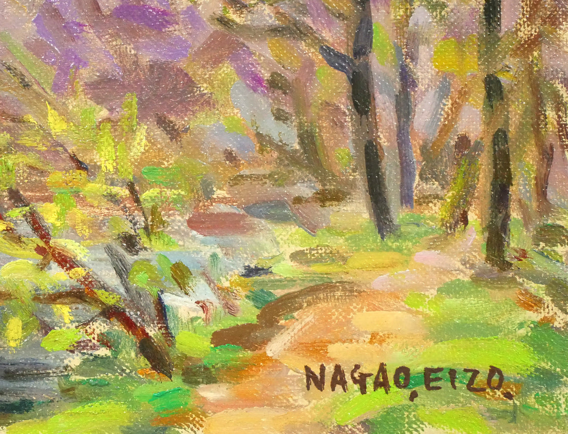 長尾栄三「五月の風景(芽室・新嵐山〈雨山〉)」油絵・SM 拡大画像4