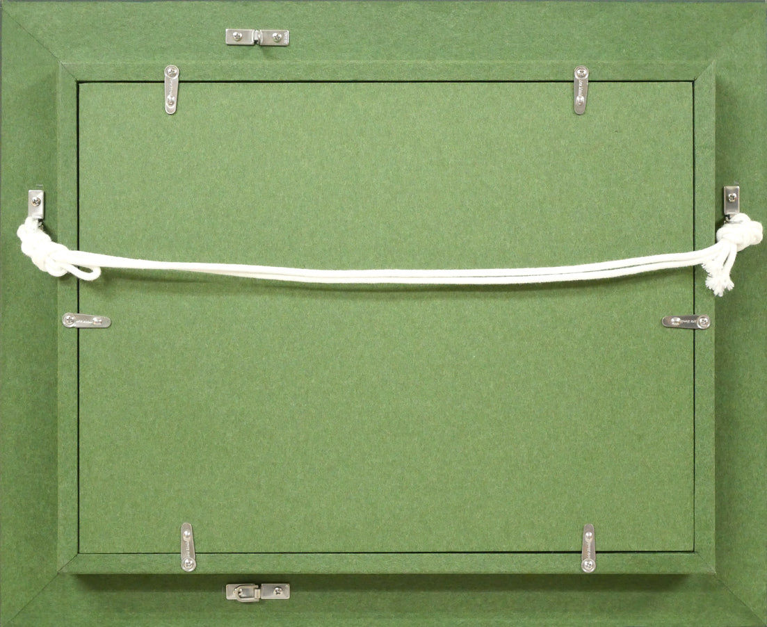 長尾栄三「五月の風景(芽室・新嵐山〈雨山〉)」油絵・SM 額縁裏側画像