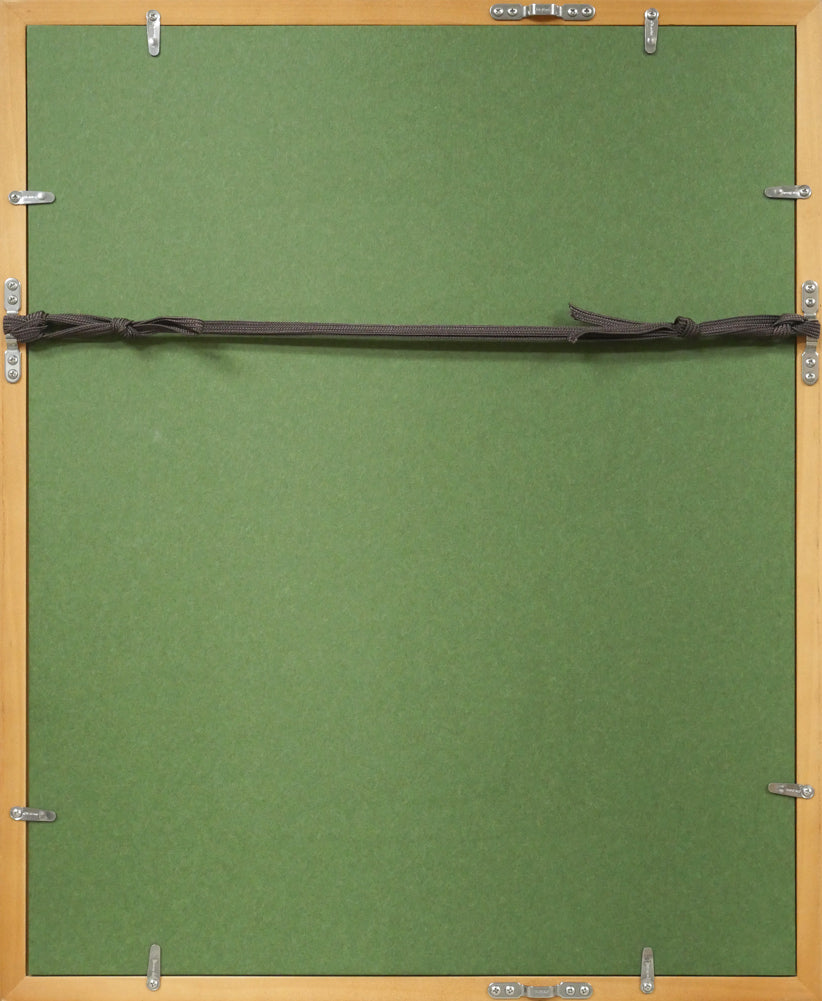 長尾己「イエス・キリスト像」油絵・F4号 額縁裏側画像