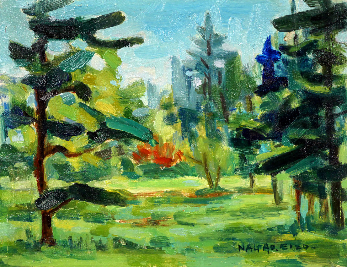 長尾栄三「盛夏」油絵・F0号 作品全体画像