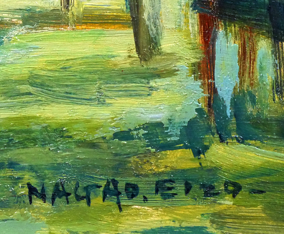 長尾栄三「盛夏」油絵・F0号 サイン拡大画像