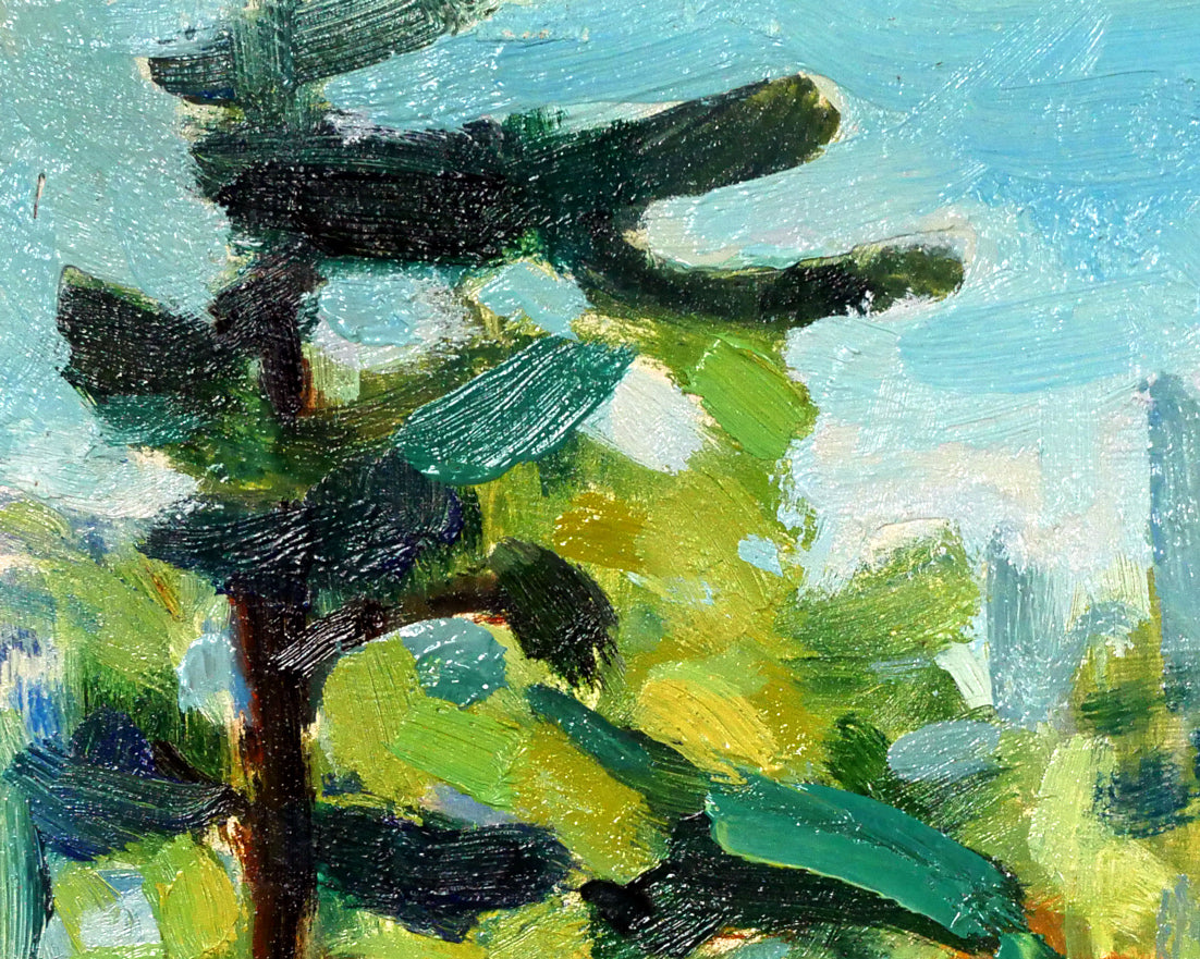 長尾栄三「盛夏」油絵・F0号 拡大画像1
