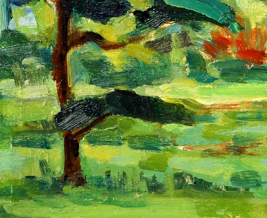 長尾栄三「盛夏」油絵・F0号 拡大画像3