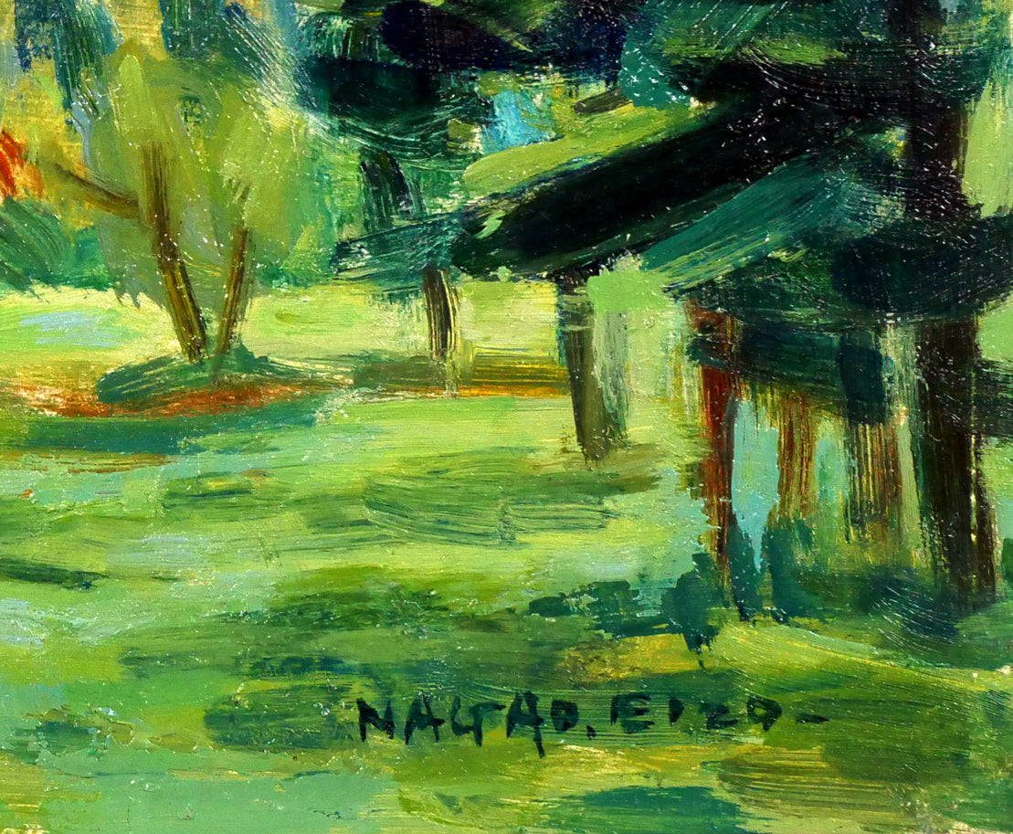 長尾栄三「盛夏」油絵・F0号 拡大画像4