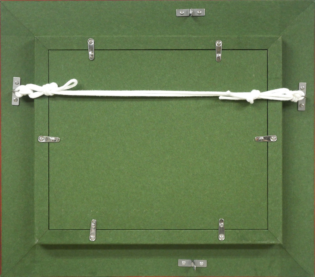 長尾栄三「盛夏」油絵・F0号 額縁裏側画像