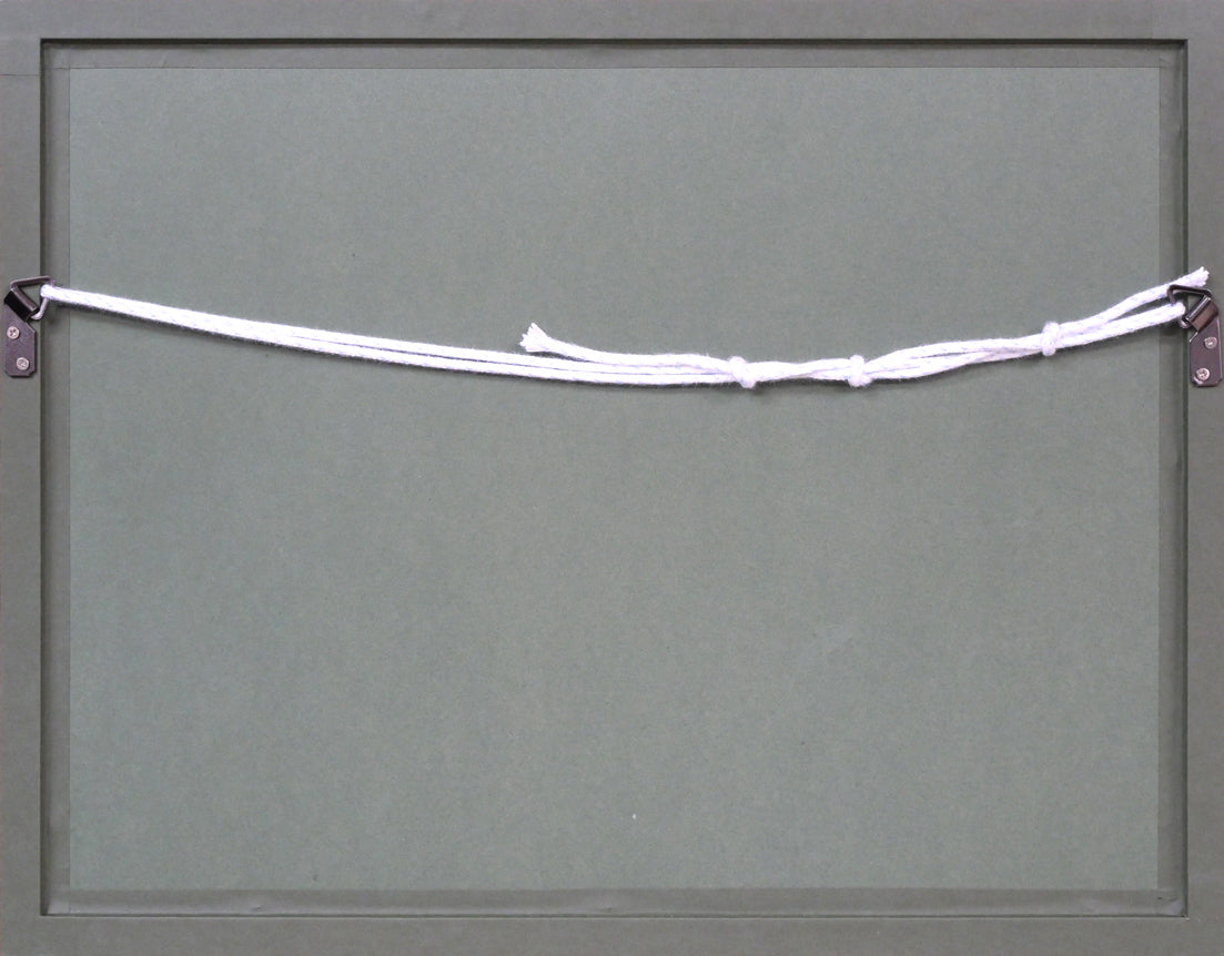 尾長保「とんぼ」彫金レリーフ額装 額縁裏側画像