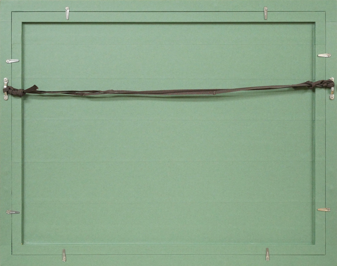 長崎晃子「ぶどうとグラス」パステル画・5号 額縁裏側画像