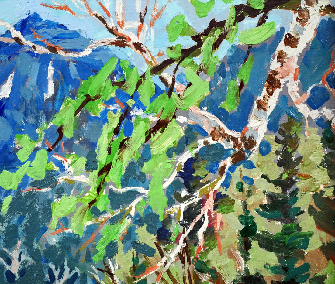 内藤一男「白雲山と然別湖」油絵・F8号 拡大画像2