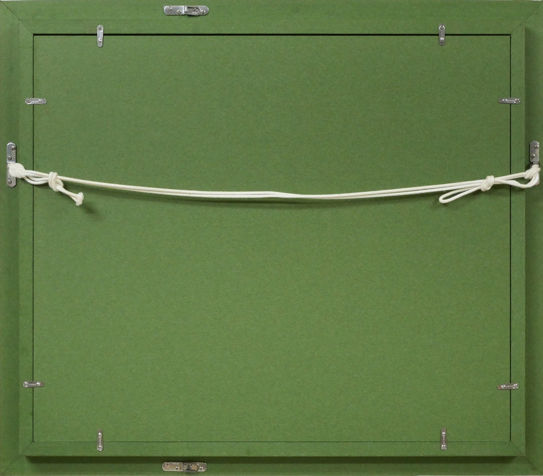 内藤一男「白雲山と然別湖」油絵・F8号 額縁裏側画像