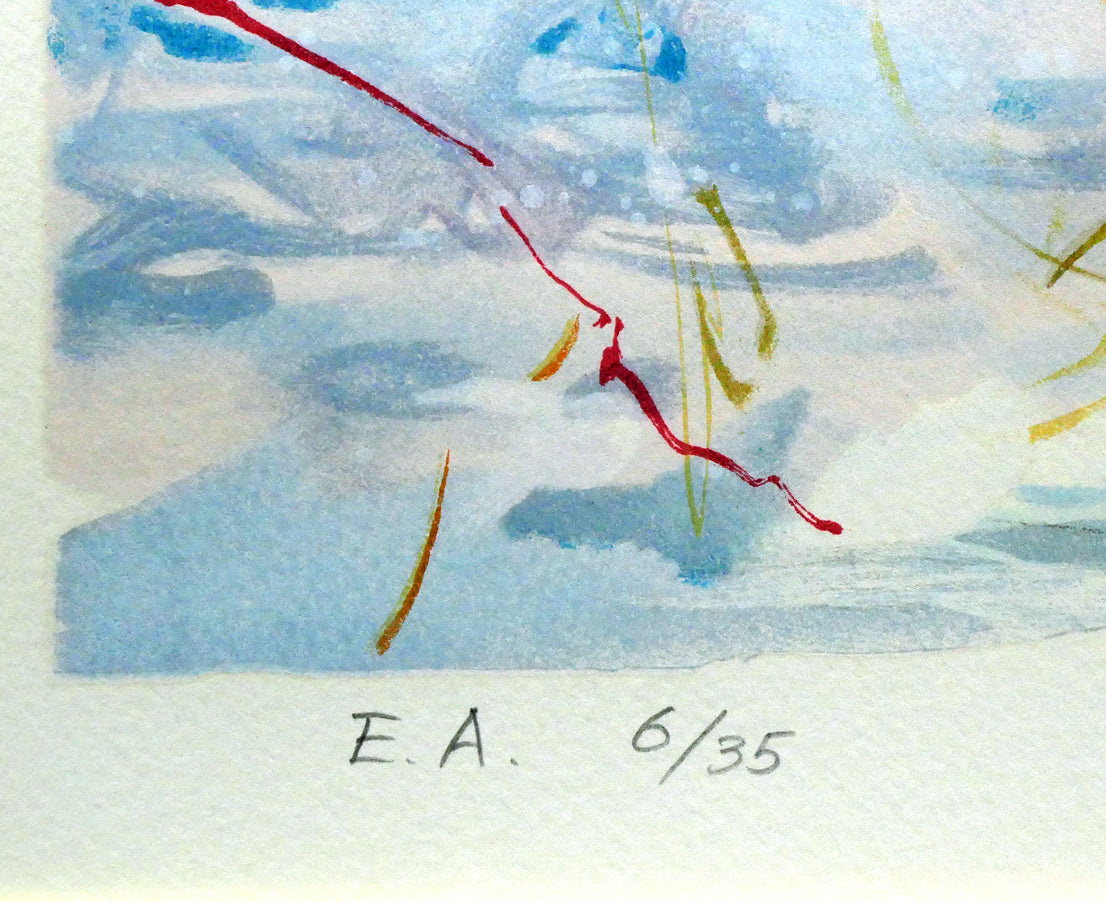 中畑艸人「風花(冬)」リトグラフ 限定番号(E.A.=作家保存版 6/35)